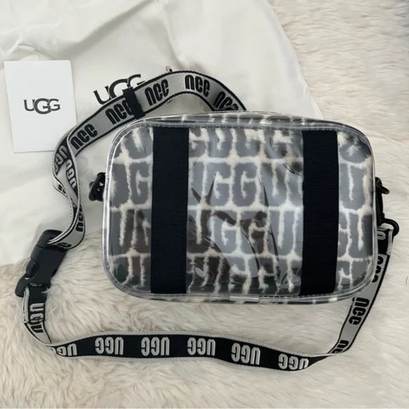 UGG Janey II Clear Black Logo Plush Bag - Picture 8 of 8